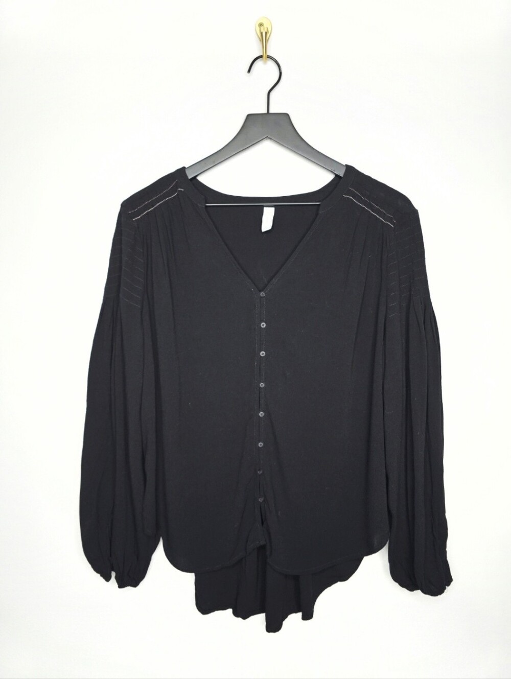 Gentle Fawn Black Peasant Style Blouse Size Large
